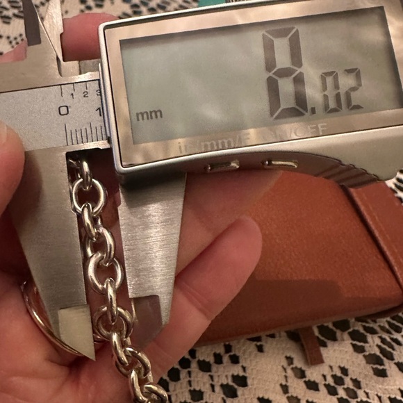 Vintage Tiffany & Co. Sterling Silver Bracelet W/ Tag 8mm Rolo Chain Link 8.00” - Picture 9 of 12